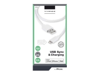 Vivanco LIGHTNVVUSBCABLE20 - Lightning-kabel - Lightning han til USB han - 2 m - hvid - for Apple iPad/iPhone/iPod (Lightning)