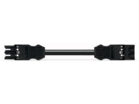 Mellemkabel 4M PVC Eca hun/han 3-polet, sort