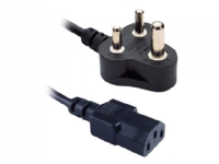 MicroConnect - Strømkabel - BS 546 (han) vinklet til IEC 60320 C13 - 250 V - 6 A - 1.8 m - sort - Indien