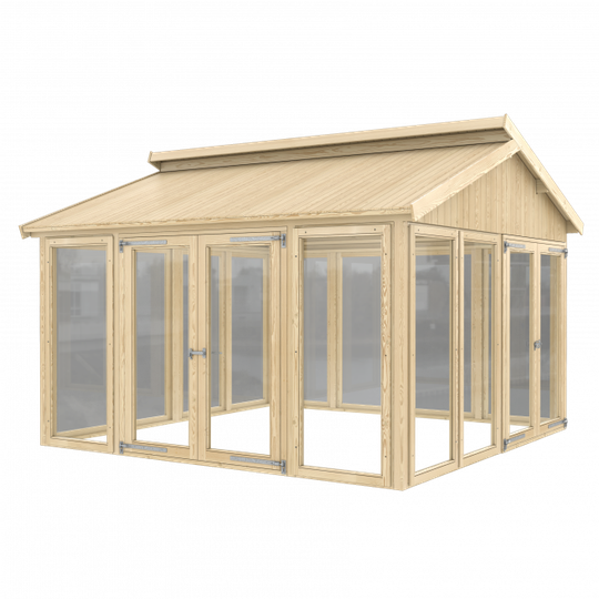 Plus Multi Pavillon m/12 vinduer og 2 dobbeltdøre - ekskl. gulv og tagpap - 4835-21