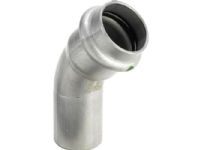 VIEGA Inox bøjning 45 grader 54 mm Inox, rustfri stål muffe/nippel, SC-Contur