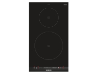 Siemens iQ100 EH375FBB1E - Induktions kogeplade - 2 plader - Niche - bredde: 27 cm - dybde: 49 cm - sort/børstet aluminium - med rustfrit stål-sidepy