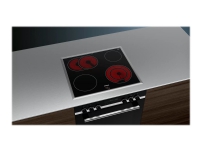 Siemens iQ300 EA645GN17 - Keramisk kogeplade - 4 plader - Niche - bredde: 56 cm - dybde: 49 cm - sort/rustfrit stål - med rustfrit stål-pynt