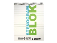 Stenogramblok 75 ark med midterstreg - (10 stk.)