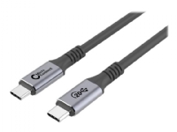 MicroConnect Premium - USB-kabel - USB-C (han) til USB-C (han) - USB 3.2 Gen 2 - 20 V - 5 A - 2 m - USB Power Delivery (100 W), 4K60 Hz support - sor