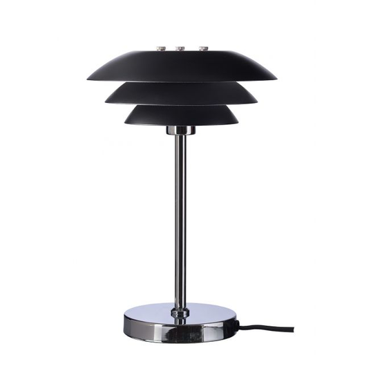 Dyberg Larsen DL20 Table Lamp Matt Black chrome base