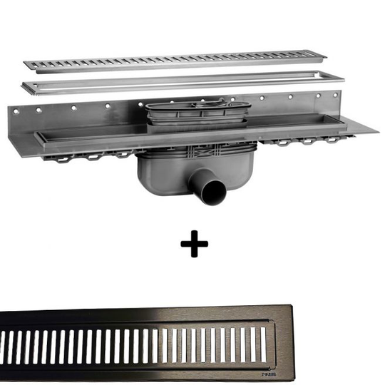 Purus Line 1000mm Vandret Med Sort Rist Sampak