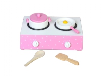 Træ LegeKomfur bord Pink m. prikker