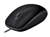 Logitech B110 Silent - Mus - højre- og venstrehåndet - optisk - 3 knapper - kabling - USB