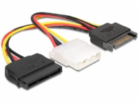 Delock - Strømforsyningsadapter - SATA strøm (han) til 4-PIN intern strøm, SATA strøm (hun) - 17 cm