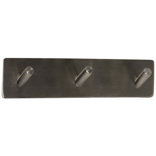 Home-it selvklæbende knagerække med 3 kroge 20 x 4 cm børstet krom