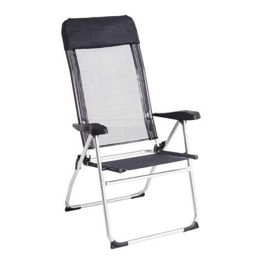 Campingstol Alu/tekstilene - 66x112x63cm