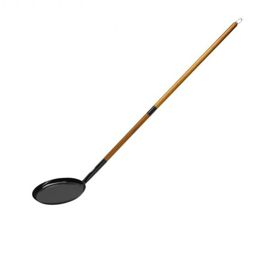 Bonfire Pandekagepande, sort emalje, m. 130 cm 2-delt træskaft Ø28 cm