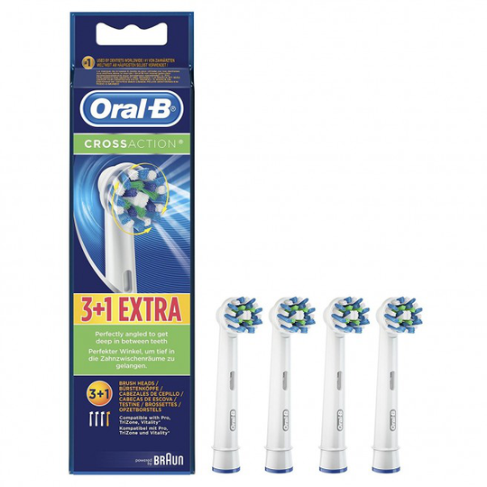 Oral-B Børstehoveder - Cross Action 3+1 - VAREN ER UDGÅET