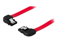 DELTACO SATA-07L - ATA/SAS-kabel - SATA (hun) til SATA (hun) - 70 cm - venstrevinklet stikforbindelse, højrevinklet stikforbindelse - rød