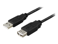 DELTACO - USB forlængerkabel - USB (han) til USB (hun) - USB 2.0 - 5 m - sort