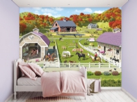 Heste og pony tapet 243 x 305 cm