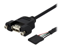 StarTech.com 1 ft Panel Mount USB Cable - USB A to Motherboard Header Cable Adapter F/F - USB 2.0 internal Cable (USBPNLAFHD1) - USB intern til ekste
