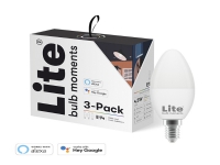 Lite Bulb Moments E14 C35 RGB 2700 - 6500K 4,5W Mælkehvid kertel lyskilde Wi-Fi 3 pakke
