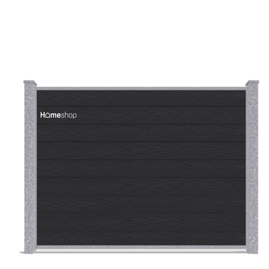 Wimex Shield Komposit hegn - Black-Wood A-profil Startsæt H 140 cm B 197 cm