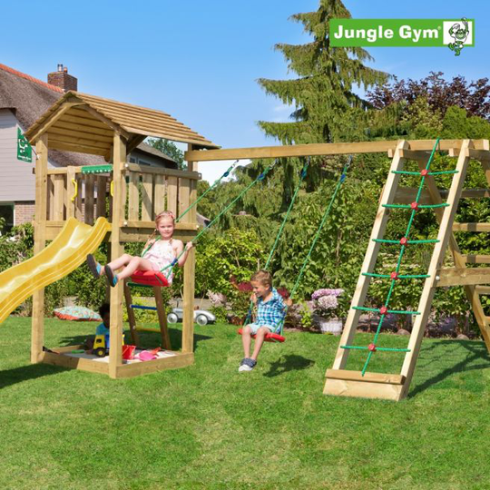 Jungle Gym Cottage legetårn komplet inkl. climb module xtra ekskl. rutschebane - 804-270CB