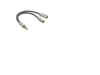 Hama AluLine Compact Adapter - Lyd adapter - digital-audio - stereo mini-jackstik han til stereo mini-jackstik hun - sølv
