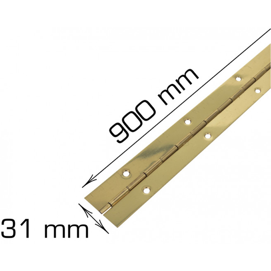 Home-it pianohængsel 900 x 31 mm messing