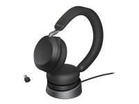 Jabra Evolve2 75 - Headset - på øret - Bluetooth - trådløs, kabling - aktiv støjfjerning - USB-C - støjisolerende - sort - Optimeret til UC