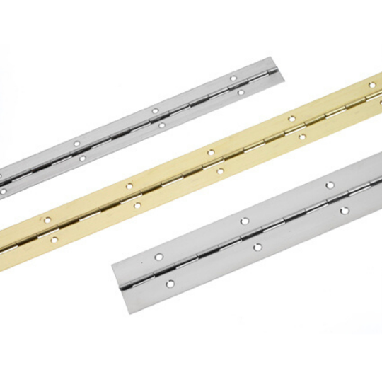 Pianohængselpol. messing, 1000x25 mm