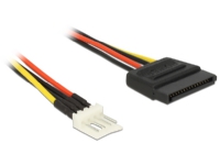 Delock - Strømforsyningsadapter - 4-PIN mini-strømforsyningsforbinder (han) til SATA strøm (han) - 15 cm