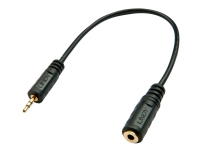 Lindy Premium - Lyd adapter - stereo mini-jackstik hun til stereomikrostik han - 20 cm - afskærmet - sort