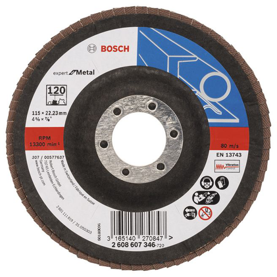 Bosch Lamelslibeskive B:m Ø115x22mm K120 Skrå - 2608607346