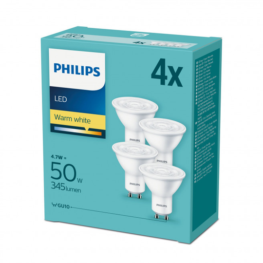 Philips LED 50W Spot Varm hvid Ikke dæmp 4-Discount stkke - 8718696829936