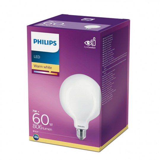 Philips LEDClassic globe 60W E27 varm hvid mat ikke dæmpbar 1-stk - 8718699648176