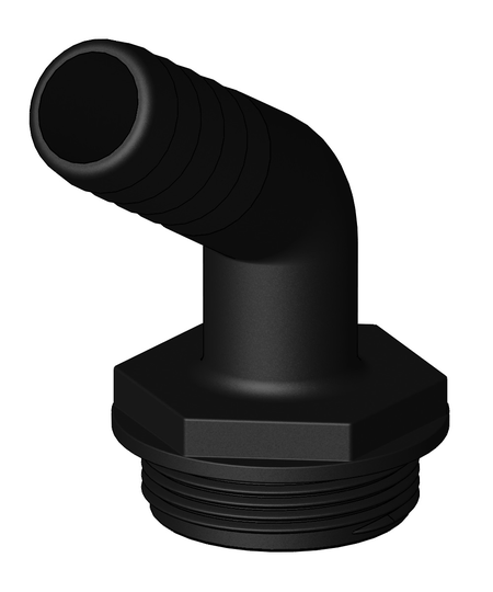 Tru-design Slangestuds til y-ventil 25mm 120gr Sort Komposit