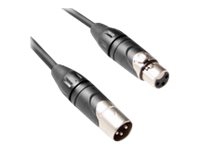 MicroConnect - Forlængerkabel til audio - XLR3 hun til XLR3 han - 3 m - sort