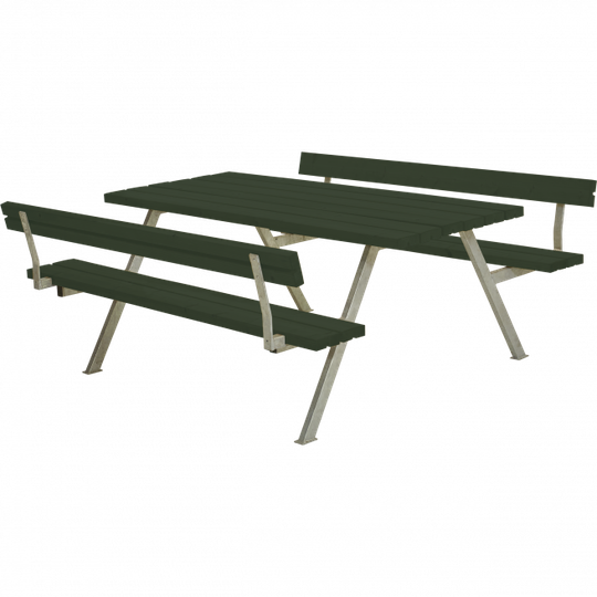 Plus Alpha Bord/Bænkesæt m/2 ryglæn - 177 cm - Grøn - 187612-11