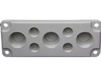 FIBOX Flange med gevind EK, komplet str.2 polycarbonat til 4 x PG16 + 3 x PG29 inkl. skruer
