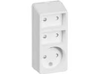 LAURITZ KNUDSEN Stikkontaktdåse type 75 2 flade + 1 rund uden jord 16A 250V hvid
