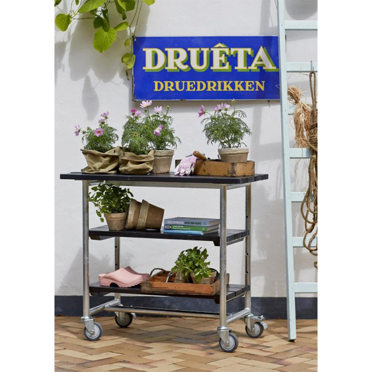 Plus Urban Picnic grillbord m/2 hylder og hjul sort 179541-15