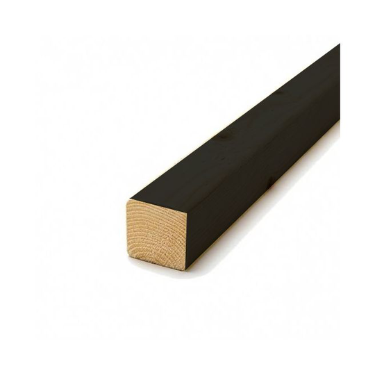 45x45 høvlet - Sort RAL 9005 45x45 Færdigmalet Træbeklædning