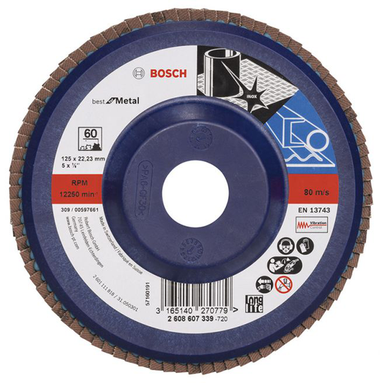 Bosch Lamelslibeskive B:mt Ø125x22mm K60 Flad - 2608607339