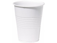 Plastkrus automatbæger hvid rillet 21cl 100 stk pr. pose - (100 stk.)