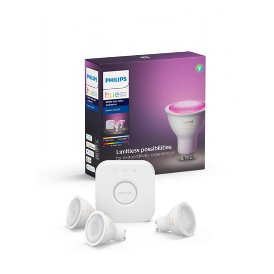 Philips HUE GU10 - Philips Hue Farvet Starter Kit - BT - VAREN ER UDGÅET