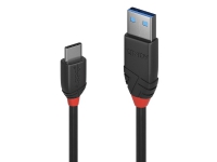 Lindy 36914, 0,15 m, USB C, USB A, USB 3.2 Gen 1 (3.1 Gen 1), Sort