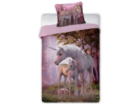 Enhjørning / Unicorn Sengetøj 140x200 cm - 100 procent bomuld