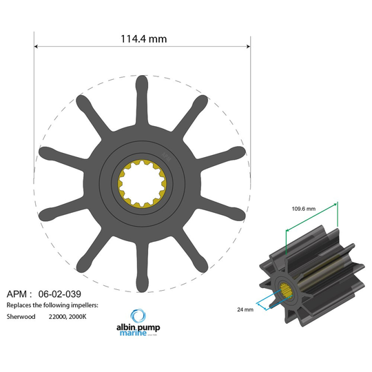 Premium impeller pn 06-02-039