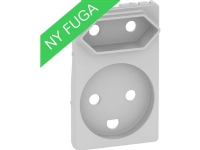 LAURITZ KNUDSEN Afdækning for FUGA kombineret klasse 1 & klasse 2 stikkontakt 1,5 modul, lysegrå.