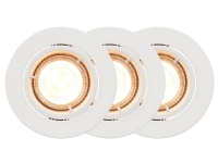 Nordlux Carina Smart Light 3-kit, Intelligent lysspot, Hvid, Bluetooth, GU10, 2200 K, 6500 K