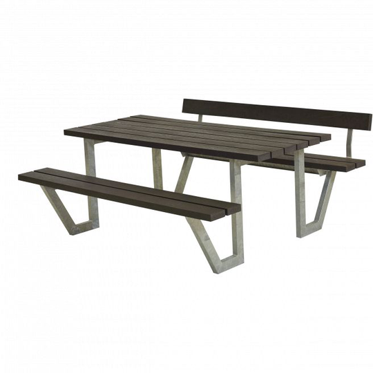Plus Wega Bord/Bænkesæt m/1 ryglæn 177 cm - Genbrugsplast